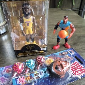 Collectible Lebron James Figurines Lakers Jersey Gold Space Jams Pop Up McDonald